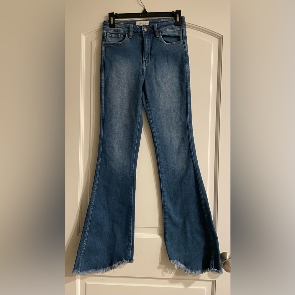 Nature Denim Wide Leg Raw Hem Vintage Jeans Size 26